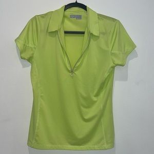 GORGEOUS Women’s Callaway Fluorescent Green Yellow Golf Dri-Tec Polo - M Medium